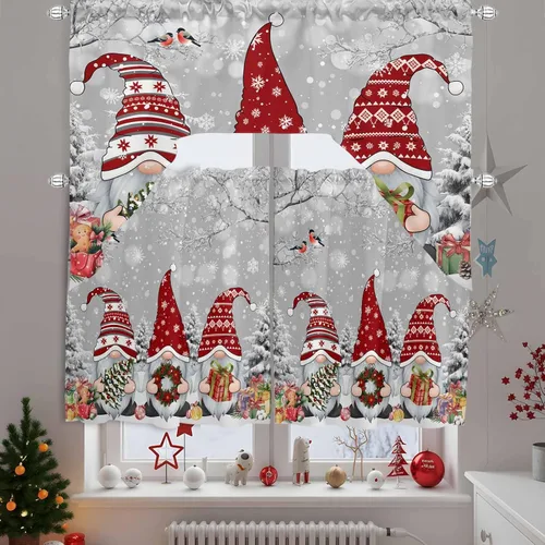 Vista 12 de Muñeco de nieve, cenefa de cocina, cenefa con bolsillo para barra, paneles de cortina para dormitorio, sala de estar, baño, cafetería, ventanas