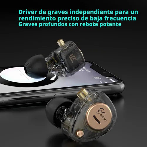 Vista 5 de KZ Taurus iems para juegos con micrófono, negro transparente claro negro