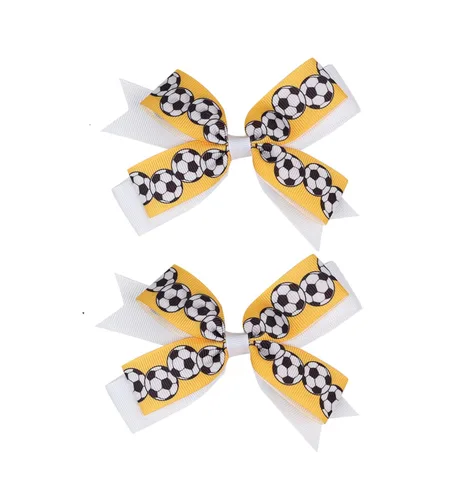 Vista 14 de Pinzas para el pelo de fútbol, cinta de fútbol, accesorios para el cabello para niñas, pinzas para el cabello de fútbol, 2 unidades, color negro