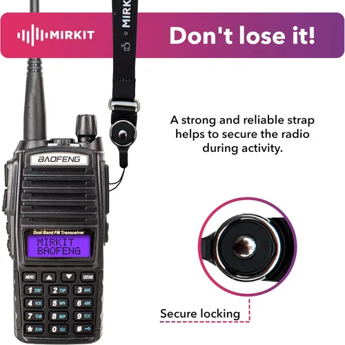 Vista 8 de Mirkit Baofeng - Radio de jamón UV-82 MK3 - Walkie Talkies de largo alcance 5 W de potencia máxima Radio bidireccional VHF/UHF 144-148/420-450 MHz
