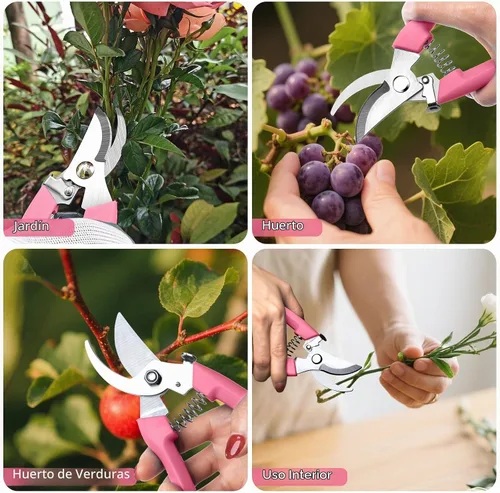 Vista 6 de Flower Scissors, Premium Flower Cutter, Pruning Shears for Gardening-Pink