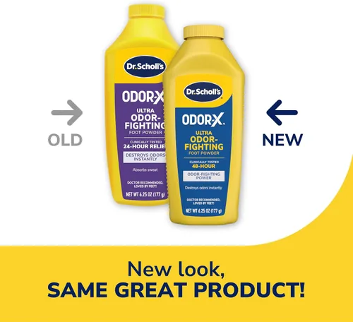 Vista 2 de Dr. Scholl's Odor-Fighting X Polvo para pies, amarillo, 6.25 onzas (paquete de 3) Talc-Free Formula, Destroys Odors Instantly, Absorbs Sweat