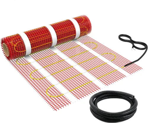 Vista 10 de Alfombra HEATIT Warmmat de 10 pies cuadrados, sistema de calefacción de calor radiante eléctrico autoadhesivo para piso & Termostato ET-72 & Monitor