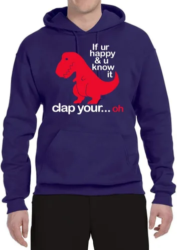 Vista 27 de Wild Bobby Sudadera con capucha unisex con estampado "If You're Happy and You Know it" de Dinausor
