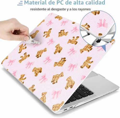 Vista 3 de MEEgoodo Funda para MacBook Air de 13.3 pulgadas 2021 2020 2019 2018 A2337 M1 A2179 A1932, carcasa para laptop para MacBook Air M1 con cubierta