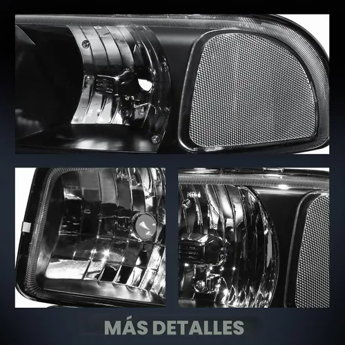 Vista 4 de MOSTPLUS Conjunto de faros delanteros compatible con GMC Sierra 1500 2500 1999-2006/00-06 GMC Yukon Lámpara frontal con carcasa negra/lente