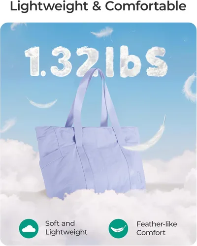 Vista 42 de BAGSMART Bolsa de mano para mujer con cremallera, bolsa de gimnasio con compartimentos, bolsa de trabajo para enfermera, baile, bolsa de yoga