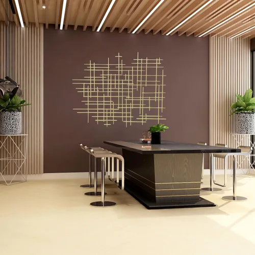 Vista 4 de Bellaa Arte de pared de metal con cruz, geométrico, abstracto, moderno, contemporáneo, 3D, para colgar, hierro forjado, escultura minimalista
