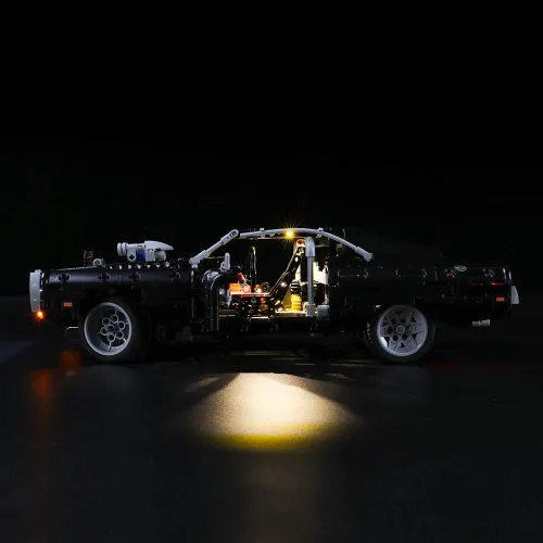 Vista 3 de BRIKSMAX - Kit de iluminación LED para Dodge Charger Technic Fast & Furious Dom, compatible con el modelo de bloques de construcción Lego 42111,