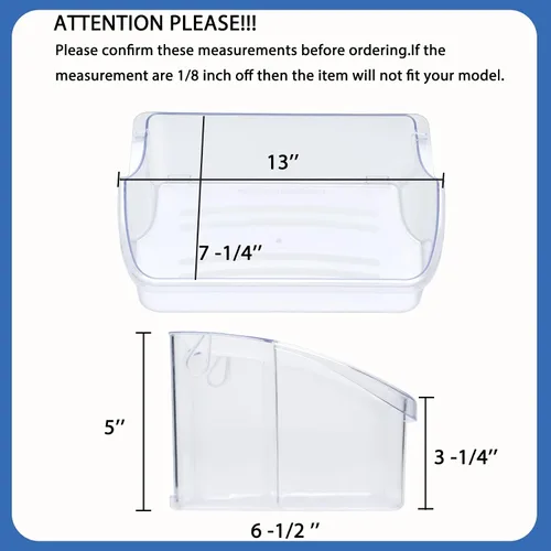 Vista 2 de 240324502 Estante para puerta de refrigerador, paquete de 2, compatible con frigidaire kenmore electrolux, PS429767, AP2549806, LFSS2312TF0