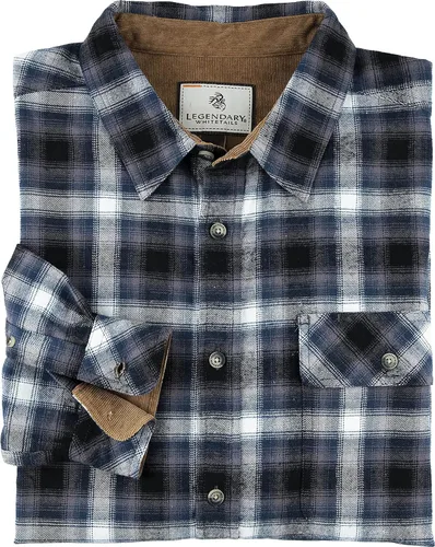 Vista 3 de Legendary Whitetails Men's Buck Camp Flannel, Long Sleeve Plaid Button Down Casual Shirt, Corduroy Cuffs
