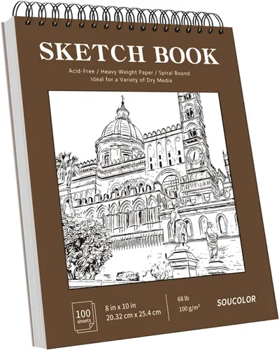 Vista 28 de Soucolor Suministros Escolares Cuaderno de bocetos de 9 x 12 pulgadas para profesor y estudiante de secundaria, paquete de 1 cuaderno de bocetos