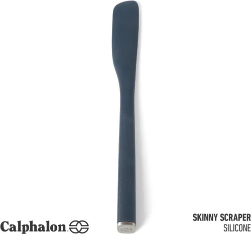 Vista 2 de Calphalon Raspador de tarros de borde, espátula de silicona de 9 pulgadas, raspador de limpieza flexible para tarros, botellas y recipientes
