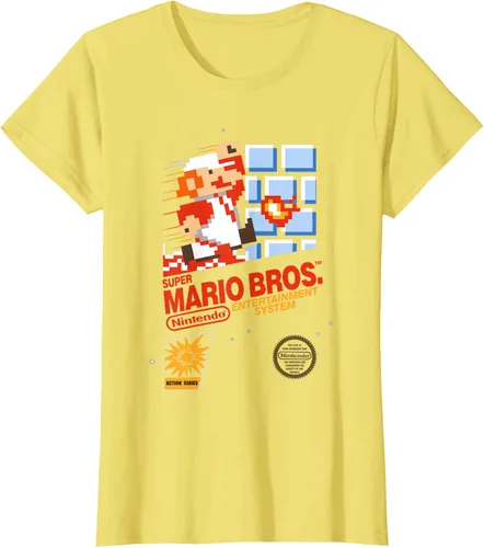 Vista 30 de Super Mario Dashin - Camiseta gráfica de acción, ajuste clásico, cuello redondo, color negro