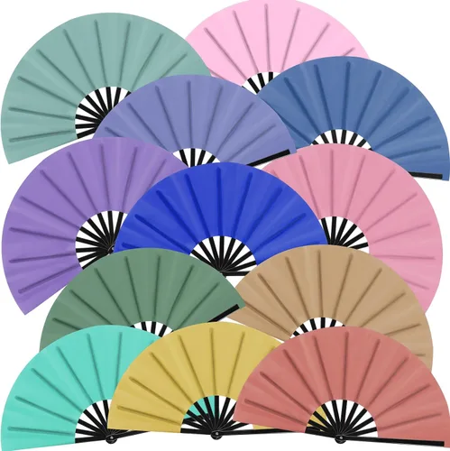 Vista 8 de Blulu 8 piezas de abanicos grandes plegables para baile en línea de 13 pulgadas, abanico en el suelo para baile en línea para mujeres y hombres