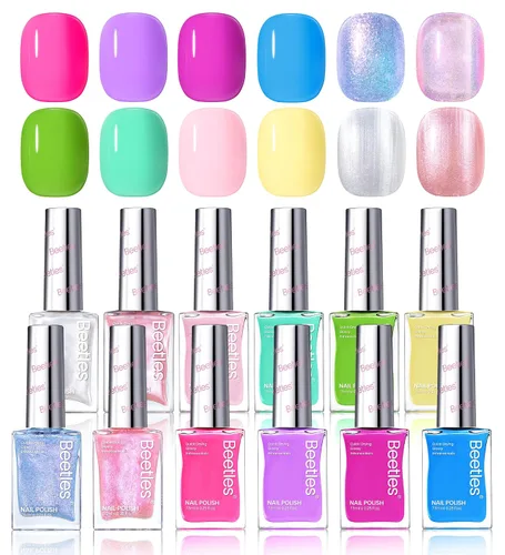 Vista 12 de Beetles - Juego de esmalte de uñas rosa, Prisma del Amor 12 colores, juego de esmalte de uñas primavera, salón, larga duración, DIY, uñas rosas