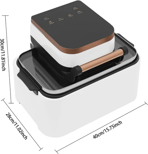 Vista 2 de Freidora de aire de 12.68 cuartos de galón, freidora de aire compacta para el hogar con tecnología rápida de aire crujiente de 400 °F, freidora