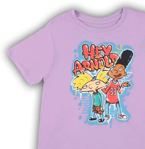 Vista 4 de Camiseta de manga corta con dobladillo cruzado Hey Arnold y Gerald para mujer