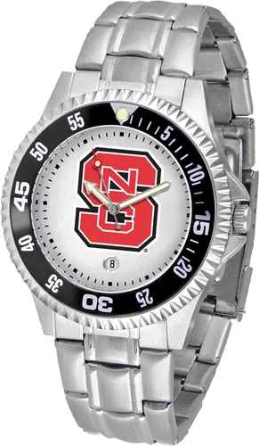 Vista 28 de SunTime Reloj de cuarzo de 1.575 in para hombre, correa de acero inoxidable de 0.787 in, esfera Gameday