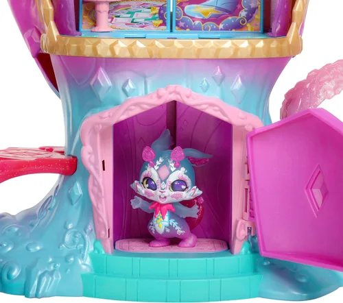 Vista 4 de Magic Mixies Mixlings Magic Light-Up Treehouse con revelación de habitación mágica y exclusiva mezcla de magia brillante y varita Exclusivo