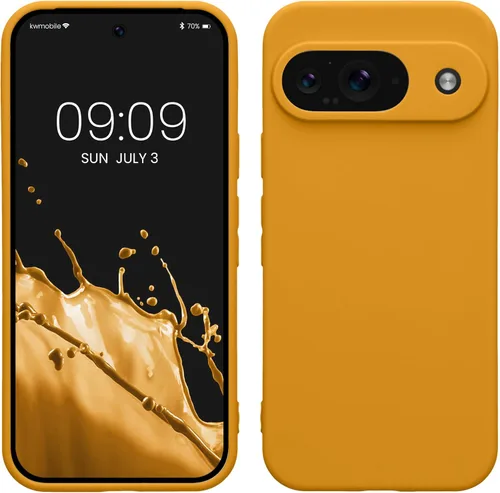 Vista 137 de kwmobile Funda compatible con Google Pixel 9 - Funda protectora delgada de TPU para teléfono - Acabado mate suave - Piedra antigua