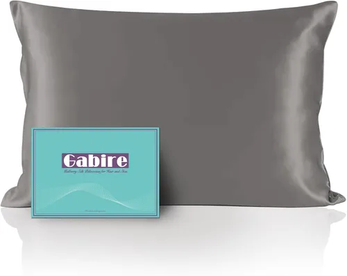 Vista 22 de Gabire Funda de almohada de seda de morera para cabello y piel, evita el acné, fundas de almohada de seda real de ambos lados, funda de almohada