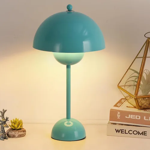 Vista 13 de Lámpara de mesa moderna Mid-Century Bud para dormitorio, con certificación Verde cazador