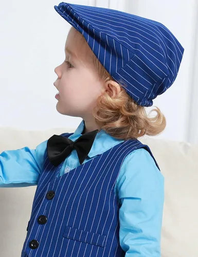 Vista 4 de A&J DESIGN Gorra de conductor vintage para niños y bebés, sombrero plano de hiedra
