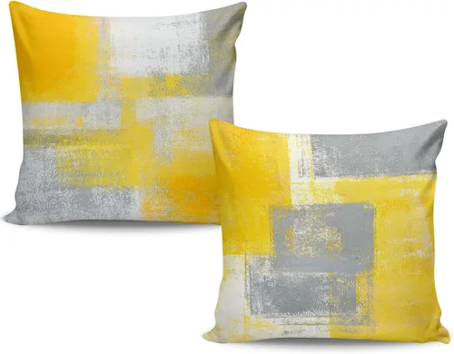 Vista 10 de Juego de 2 fundas de almohada, arte abstracto de 16 x 16 pulgadas, cuadradas, decoración del hogar, fundas de almohada decorativas para sofá