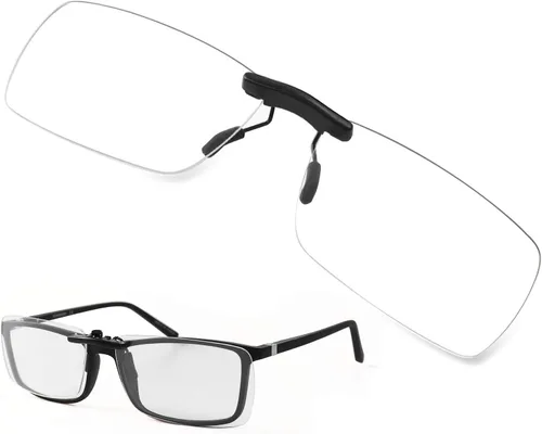 Vista 9 de FONHCOO - Lentes con bloqueo de luz azul Clip on para mujeres y hombres sobre lentes de prescripción sin montura, antifatiga ocular, anti dolores