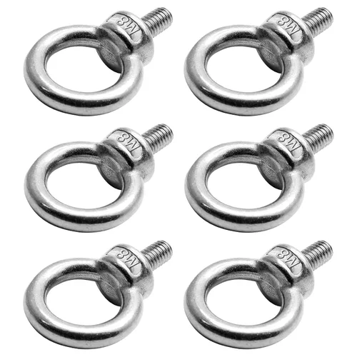 Vista 6 de Perno de ojo M8, perno de ojo de acero inoxidable, rosca masculina maquinaria hombro anillo de elevación perno de ojo, tornillo resistente