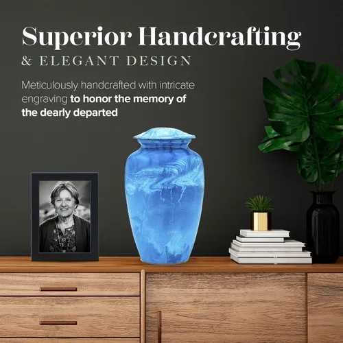 Vista 7 de Eternal Harmony Urna grande para cenizas, urna de cremación masculina y femenina para cenizas humanas con acabados elegantes, sello seguro y bolsa