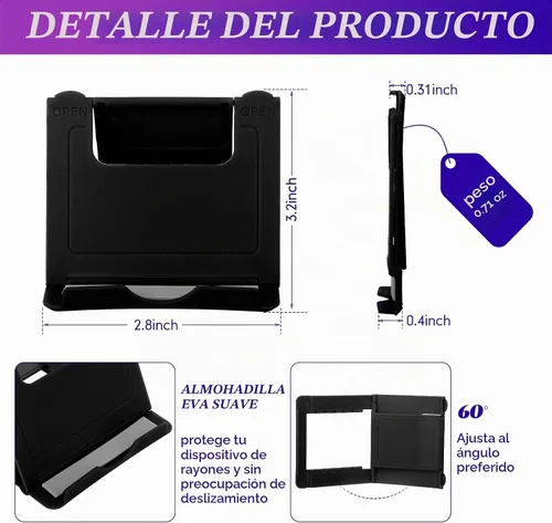 Vista 2 de Macarrie 24 - Soporte universal plegable para tableta, color negro