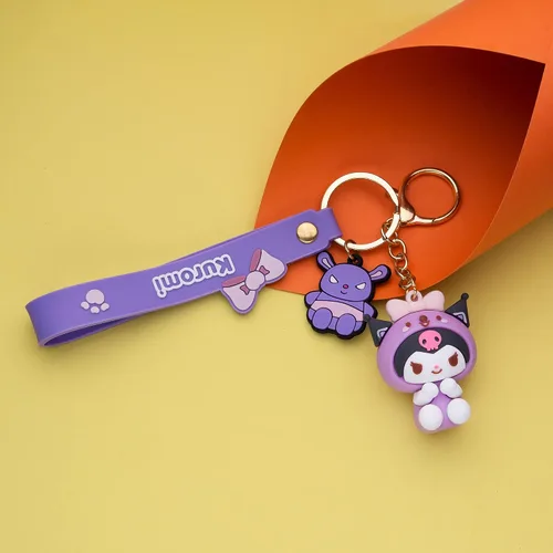 Vista 3 de Lindo llavero Kawaii de dibujos animados Sanrio kawaii llavero colgante para mochilas de coche, accesorios joyería