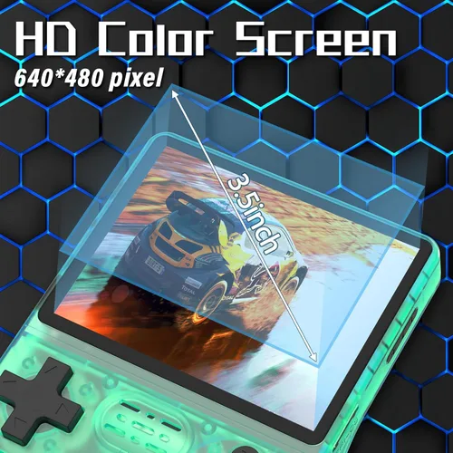 Vista 3 de [30000 en 1] R40S PRO Consola de juegos de mano 3.5 pulgadas Pantalla IPS Mini consola retro 3800mAh Arcade de bolsillo portátil 45+ emulador Verde