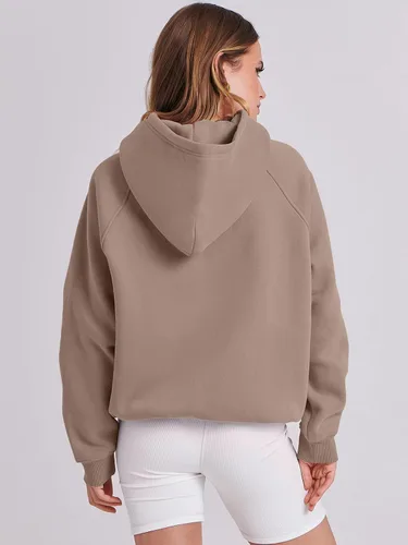 Vista 4 de ANRABESS - Sudaderas con capucha para mujer, sobre talla, de vellón de manga larga, modelo de 2024, para otoño