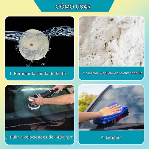 Vista 3 de TERO - Removedor de arañazos de vidrio de óxido de cerio de 10.5 onzas, parabrisas profesional, compuesto de pulido de vidrio, 3.5 micrones