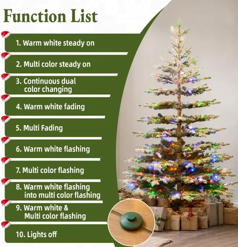 Vista 6 de Árbol de Navidad escaso flocado flocado de 7.5 pies Flocado disperso