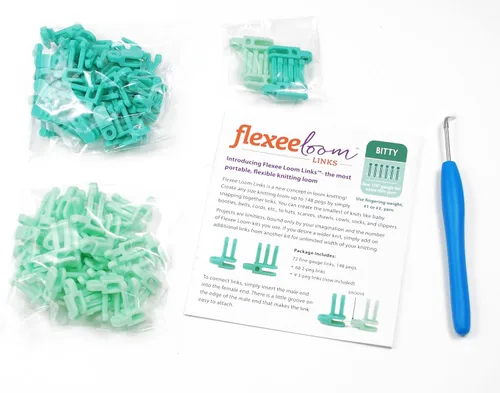 Vista 2 de Authentic Knitting Board Flexee Telar Enlaces Bitty, Calibre Fino, para Hilo Extra Fino, 72 Enlaces, 148 Clavijas