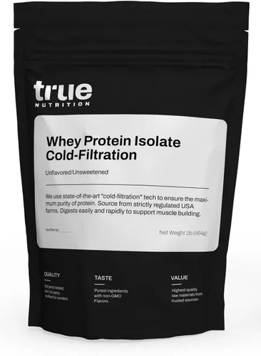 Vista 14 de True Nutrition Polvo aislado de proteína de suero – Filtrado en frío, 0.95 oz de proteína por porción – Apoya el crecimiento muscular
