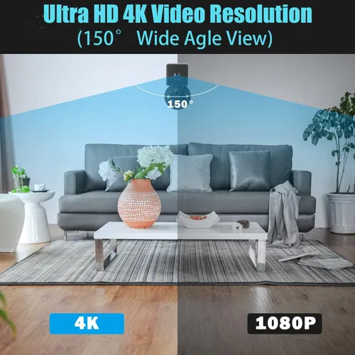 Vista 5 de Cámara de seguridad para interiores 4K inalámbrica WiFi Mini Home HD Cámara pequeña para exteriores Cámara de niñera Cámara portátil de seguridad
