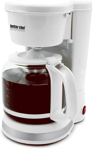 Vista 4 de Better Chef Cafetera básica 12 tazas Pause-N-Serve Borde de metal cepillado (negro)