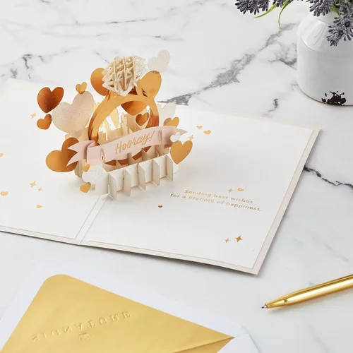 Vista 3 de Hallmark Signature Paper Wonder - Tarjeta de compromiso emergente (anillo de diamantes)