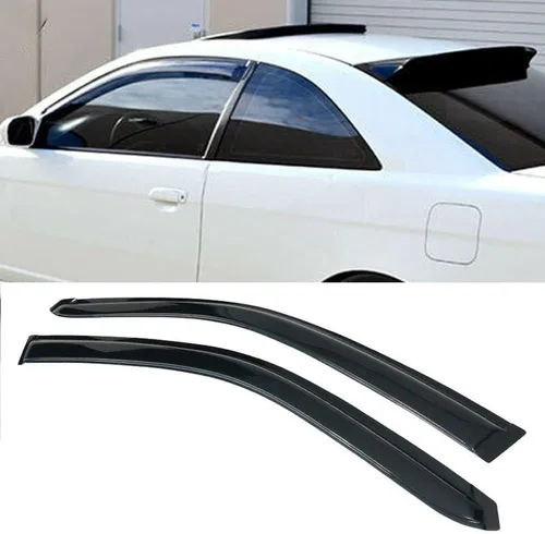 Vista 3 de Viseras adhesivas de ventana compatibles con Honda Civic Coupe 2001-2005 serie 2 puertas, deflector de ventana, protector de lluvia ahumado