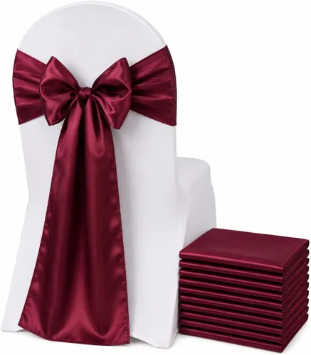 Vista 11 de Bandas de satén para silla, elegantes de alta calidad, 6 x 108 pulgadas, perfectas para bodas, fiestas y eventos