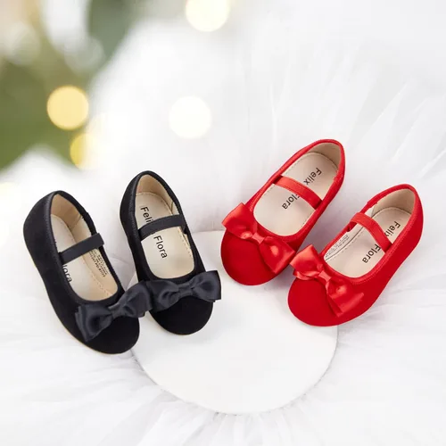 Vista 2 de Felix Flora Zapatos de vestir para niña pequeña bailarina Mary Jane zapatos planos para fiesta escuela boda rojo 7 niños B850-rojo