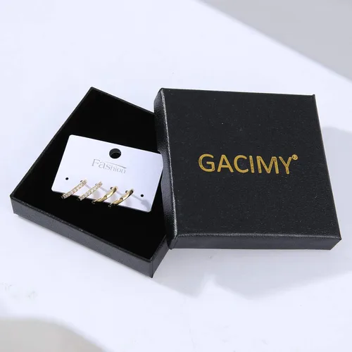 Vista 6 de Gacimy - Arracadas de mujer de oro de 14 quilates, aretes Huggie pequeños con broche para cartílago.
