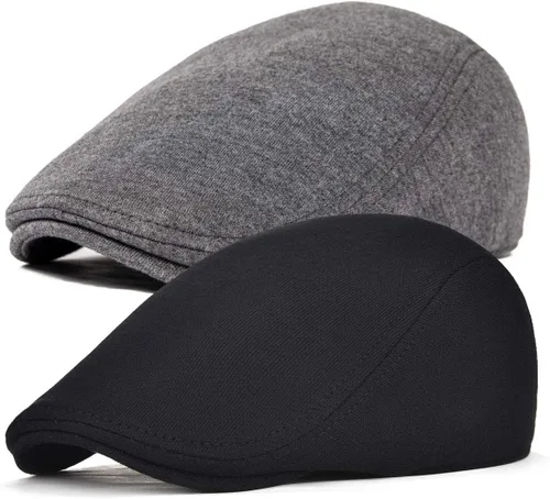 Vista 9 de FEINION Gorra Newsboy de Algodón para Hombre de Ajuste Suave Sombrero de Taxista