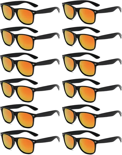 Vista 10 de Eyegla Paquete de 8/12/18 lentes de sol de neón a granel coloridos para fiesta, gafas retro para fiesta para adultos, hombres y mujeres
