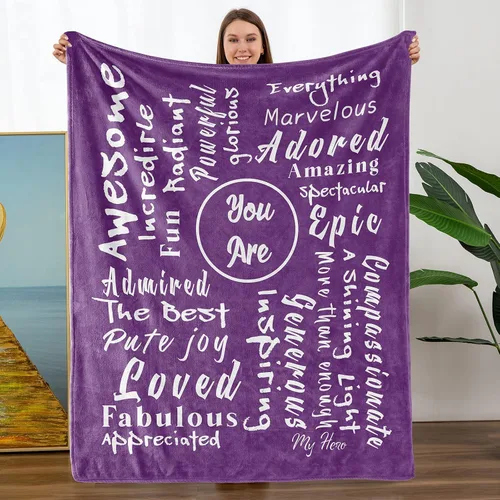 Vista 7 de ZHSHWAT Regalos inspiradores para mujeres, regalo de cumpleaños para el día de la madre, regalo para amigos, mantas inspiradoras You are Awesome